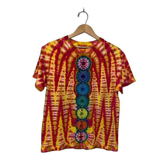 Y2K Tye Dye Circles Circle Multicolor Shirt Tee Short Sleeve 2000s M Medium - Picture 1 of 10